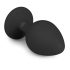 Easytoys Diamond - plug anal negro con gemas blancas (mediano)
