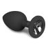 Easytoys Diamond - plug anal con diamante blanco (pequeño) - negro