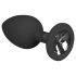 Easytoys Diamond - plug anal con joya pequeña - silicona negra