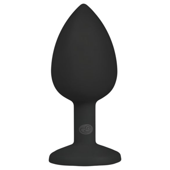 Easytoys Diamond - plug anal con joya pequeña - silicona negra