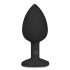 Easytoys Diamond - plug anal con piedras blancas pequeño - negro