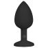 Easytoys Diamond - plug anal con joya pequeña - silicona negra