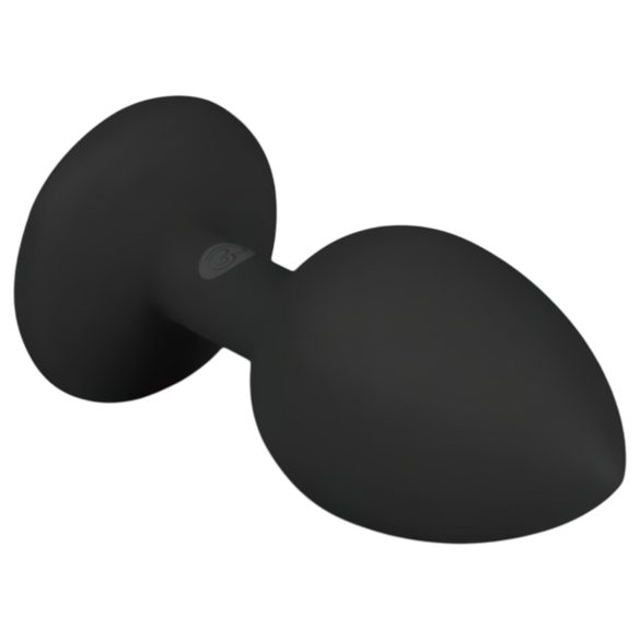 Easytoys Diamond - plug anal con joya pequeña - silicona negra