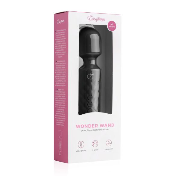 EasyToys - mini varita vibradora recargable - silicona negra