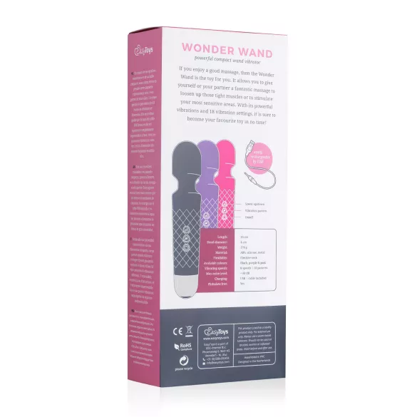 EasyToys - mini varita vibradora recargable - silicona negra