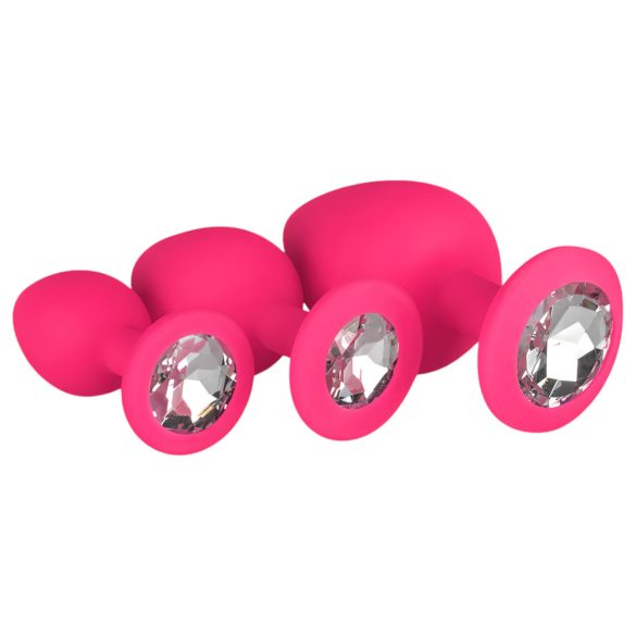 Easytoys Diamond - set de plugs anales (rosa)