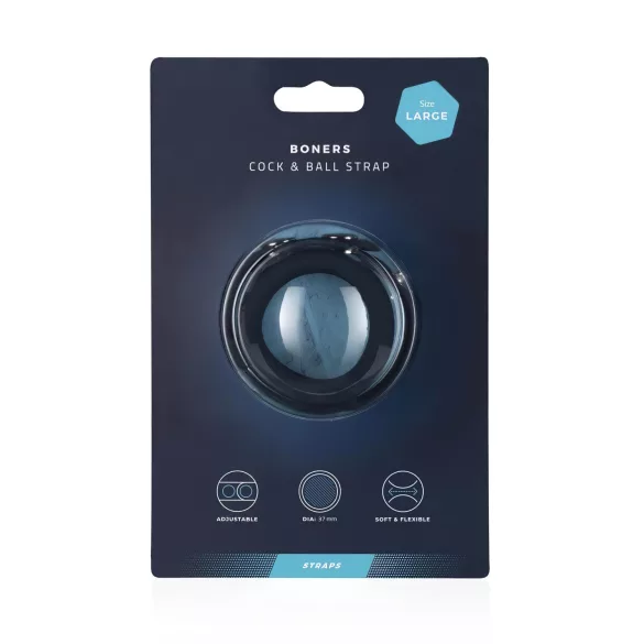 Boners - anillo doble pene y testículos - silicona gris