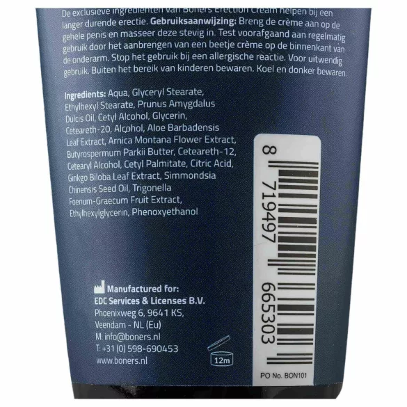 Boners - crema estimulante para erección masculina - 100 ml