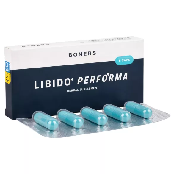 Boners Libido Performa - cápsulas de complemento alimenticio para hombres (5 uds.)