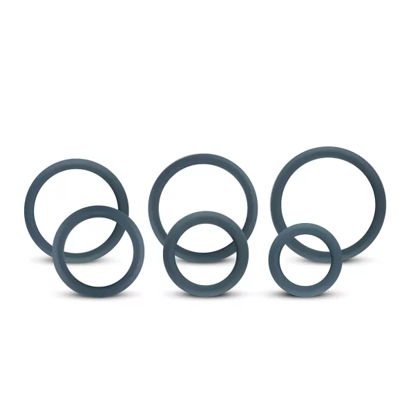 Boners - set de anillos para pene - silicona - 6 piezas - gris