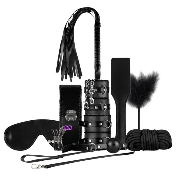 Secret Pleasure Chest - kit BDSM avanzado - 14 piezas - negro