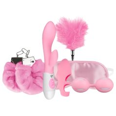   LoveBoxxx I Love Pink - set vibrador y ataduras (6 pzas) - rosa