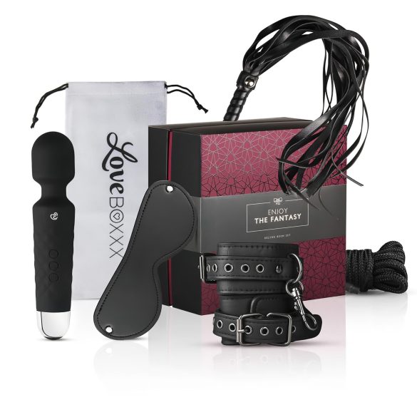 LoveBoxxx Fantasía: set vibrador y ataduras (6 piezas)