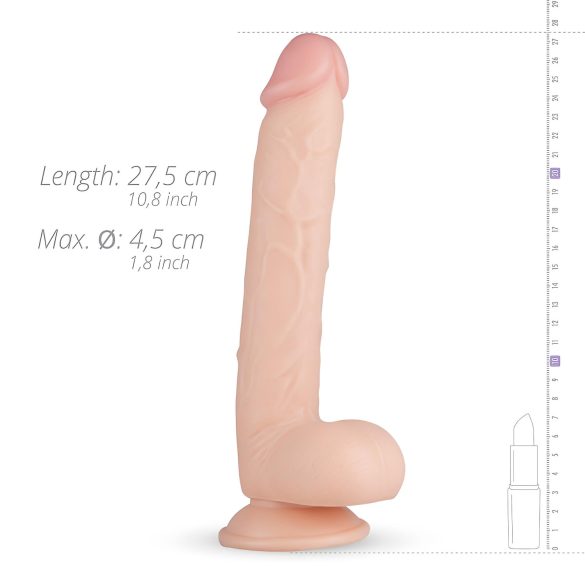 Real Fantasy Elvin - dildo realista con testículos - 28 cm - color natural