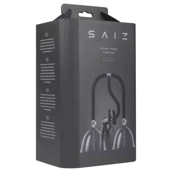 Saiz Premium - extractor de leche doble - pequeño - transparente y negro