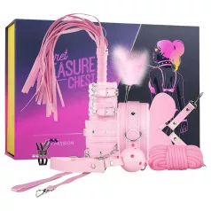   Cofre de Placer Secreto - kit BDSM avanzado de 14 piezas (rosa)