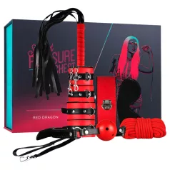   Cofre de Placer Secreto - kit de BDSM avanzado de 10 piezas (rojo)