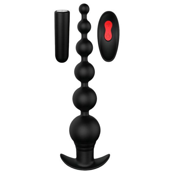 Cheeky Love - vibrador anal recargable con cuentas (negro)