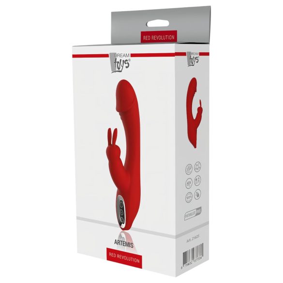 Red Revolution Artemis - vibrador con estimulador de clítoris - silicona roja