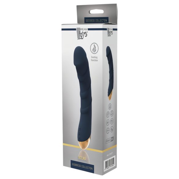 Goddess Atlas - vibrador punto G recargable impermeable calentador silicona azul