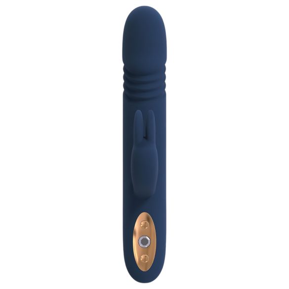 Goddess Zephyros - vibrador con estimulador de clítoris y empuje - silicona azul