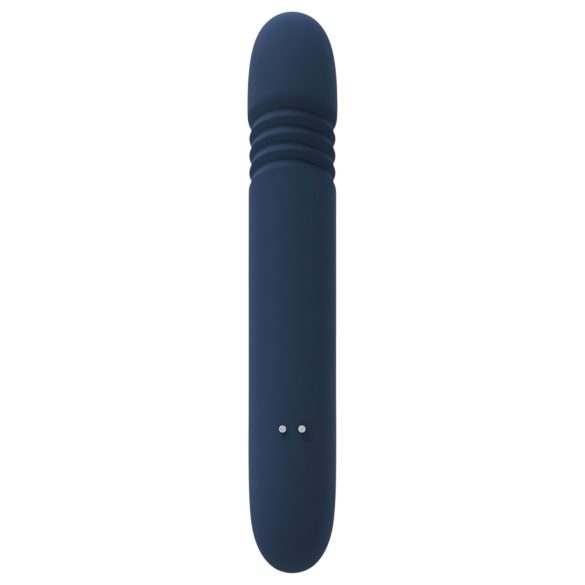 Goddess Zephyros - vibrador con estimulador de clítoris y empuje - silicona azul