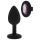 Favoritos Atemporales - Plug Anal de Silicona con Piedra Púrpura (Negro)