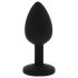 Favoritos Atemporales - Plug Anal de Silicona con Piedra Púrpura (Negro)