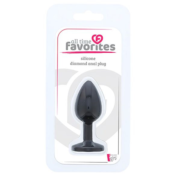 All time Favorites - plug anal de silicona con joya lila - negro