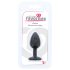Favoritos Atemporales - Plug Anal de Silicona con Piedra Púrpura (Negro)