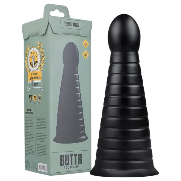 BUTTR Devil Dog - dildo con ventosa (negro)