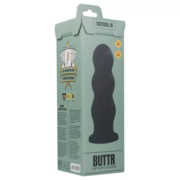 BUTTR Tactical III - consolador con ventosa - silicona negra