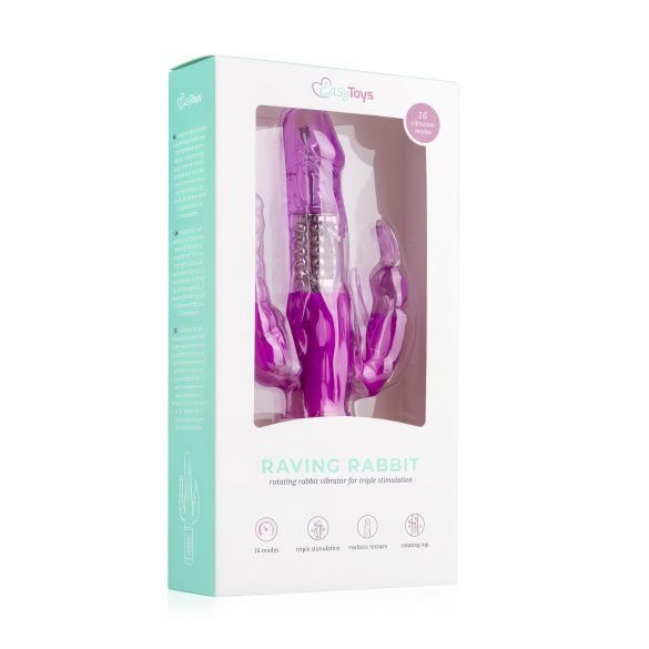 Easytoys Raving Rabbit - vibrador de 3 brazos (rosa)