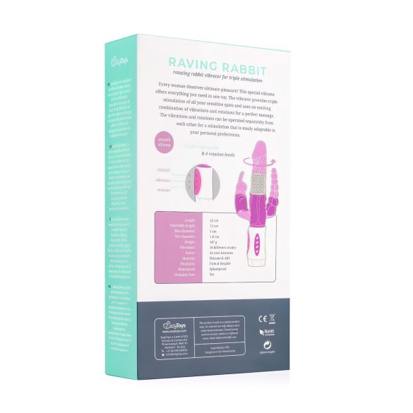 Easytoys Raving Rabbit - vibrador de 3 brazos (rosa)