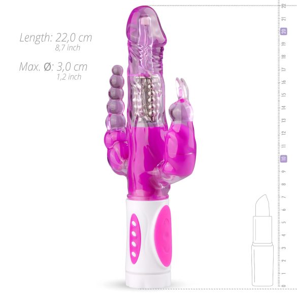 Easytoys Raving Rabbit - vibrador de 3 brazos (rosa)