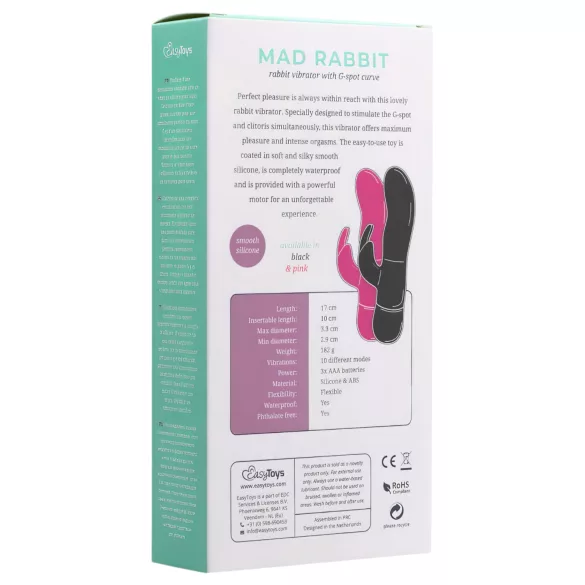Easytoys Mad Rabbit - vibrador con estimulador de clítoris tipo conejo