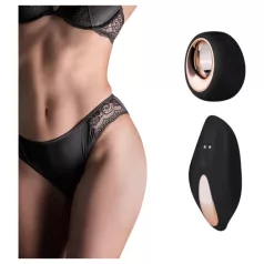   Pantyrebel - bragas negras de tiro alto + vibrador con mando a distancia (S-L)
