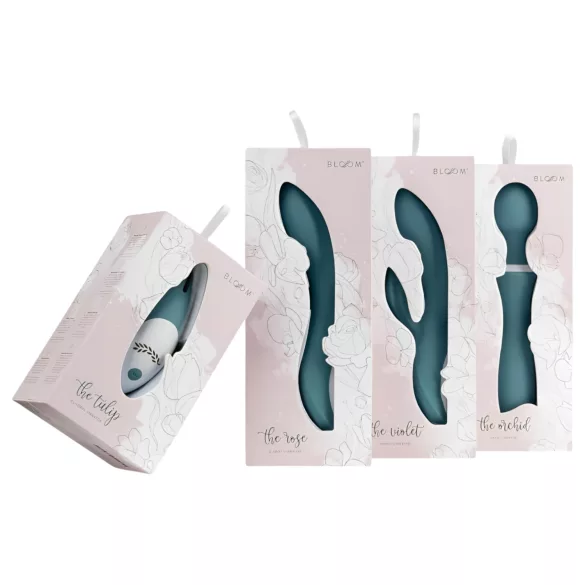 Bloom Orchid Wand - vibrador masajeador recargable - silicona turquesa