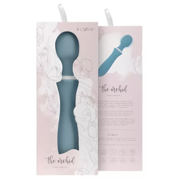 Bloom Orchid Wand - vibrador masajeador recargable - silicona turquesa