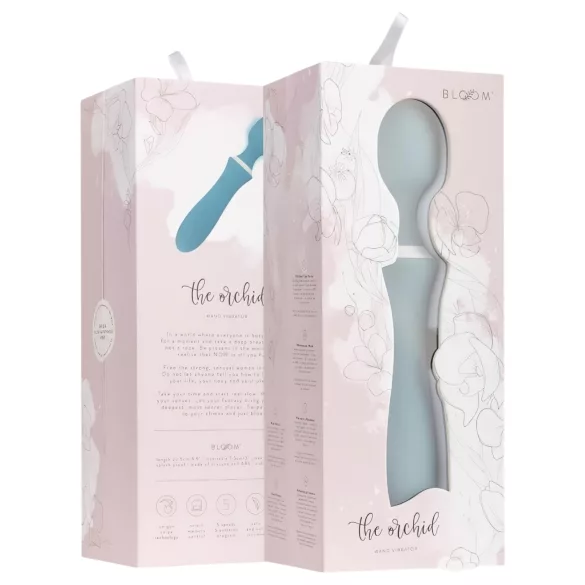 Bloom Orchid Wand - vibrador masajeador recargable - silicona turquesa