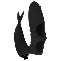 Easytoys - Vibrador para dedo 2 en 1 - silicona negra