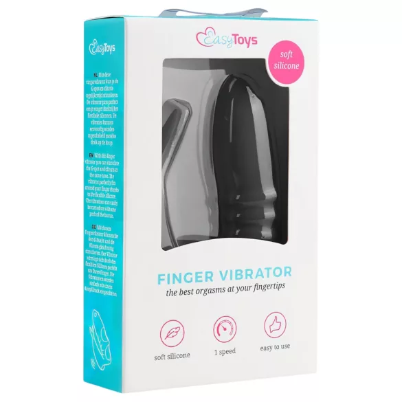 Easytoys - Vibrador para dedo 2 en 1 - silicona negra
