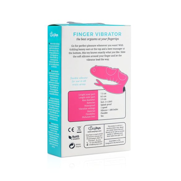 Easytoys - Vibrador para dedo 2 en 1 - silicona negra