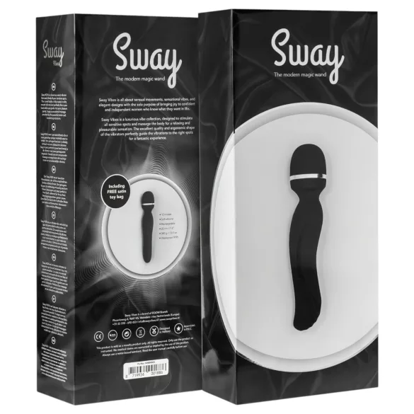 Sway No.4 Wand - vibrador recargable masajeador - silicona negra