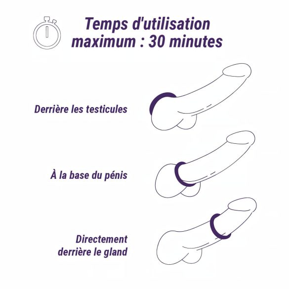 Boners - anillo vibrador recargable impermeable para pene - gris