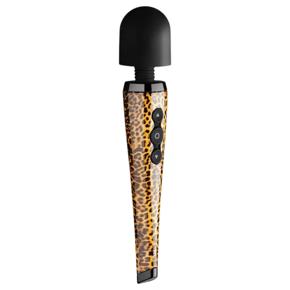Panthra Shaka Wand - vibrador masajeador recargable - leopardo negro