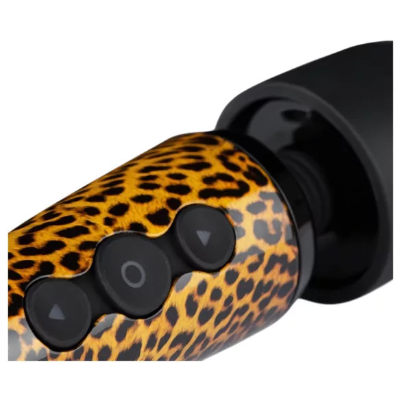 Panthra Shaka Wand - vibrador masajeador recargable - leopardo negro