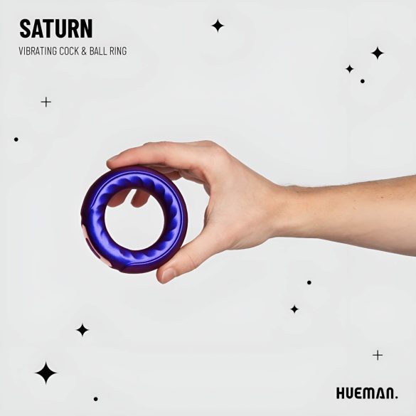 Hueman Saturn - anillo vibrador recargable resistente al agua - silicona lila