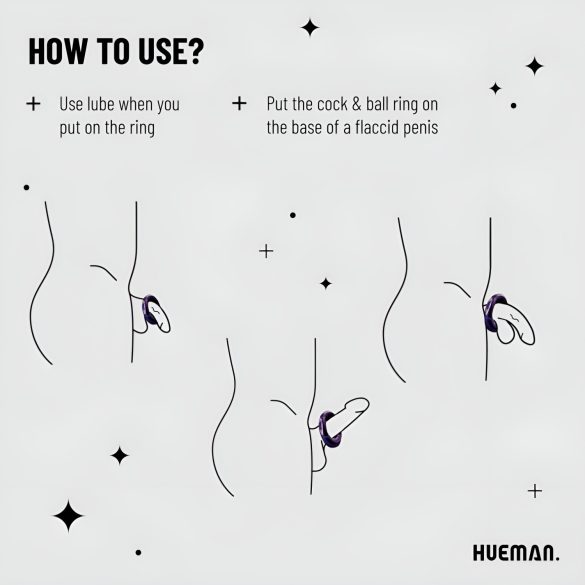 Hueman Saturn - anillo vibrador recargable resistente al agua - silicona lila