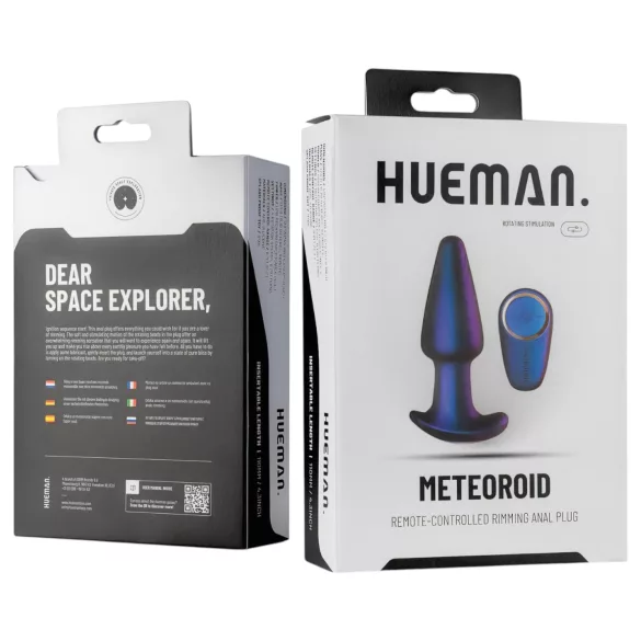Hueman Meteoroid - vibrador anal rotatorio con esferas - control remoto - lila